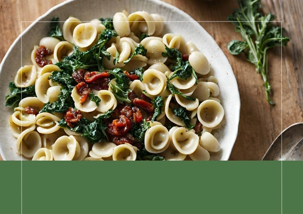 Orecchiette mit Stängelkohl und getrockneten Tomaten